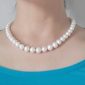8.0-8.5mm Real Pearl Necklace 16" Choker White